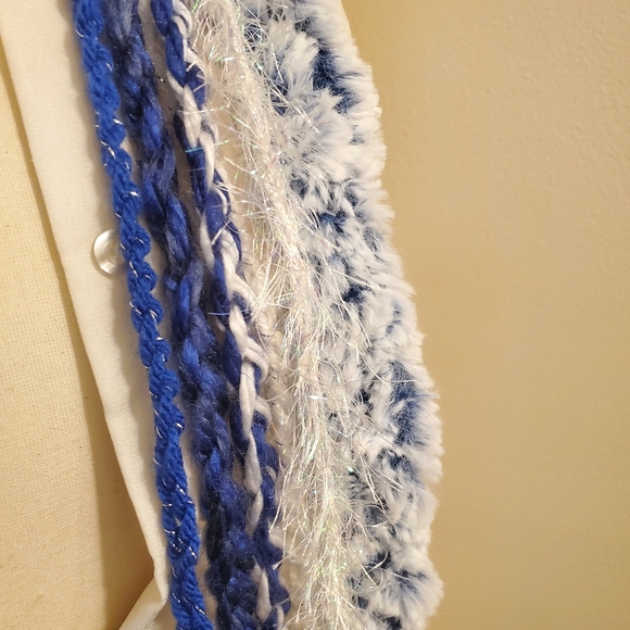 Blue & White CRAZY scarf #2 - Picture 2 of 2